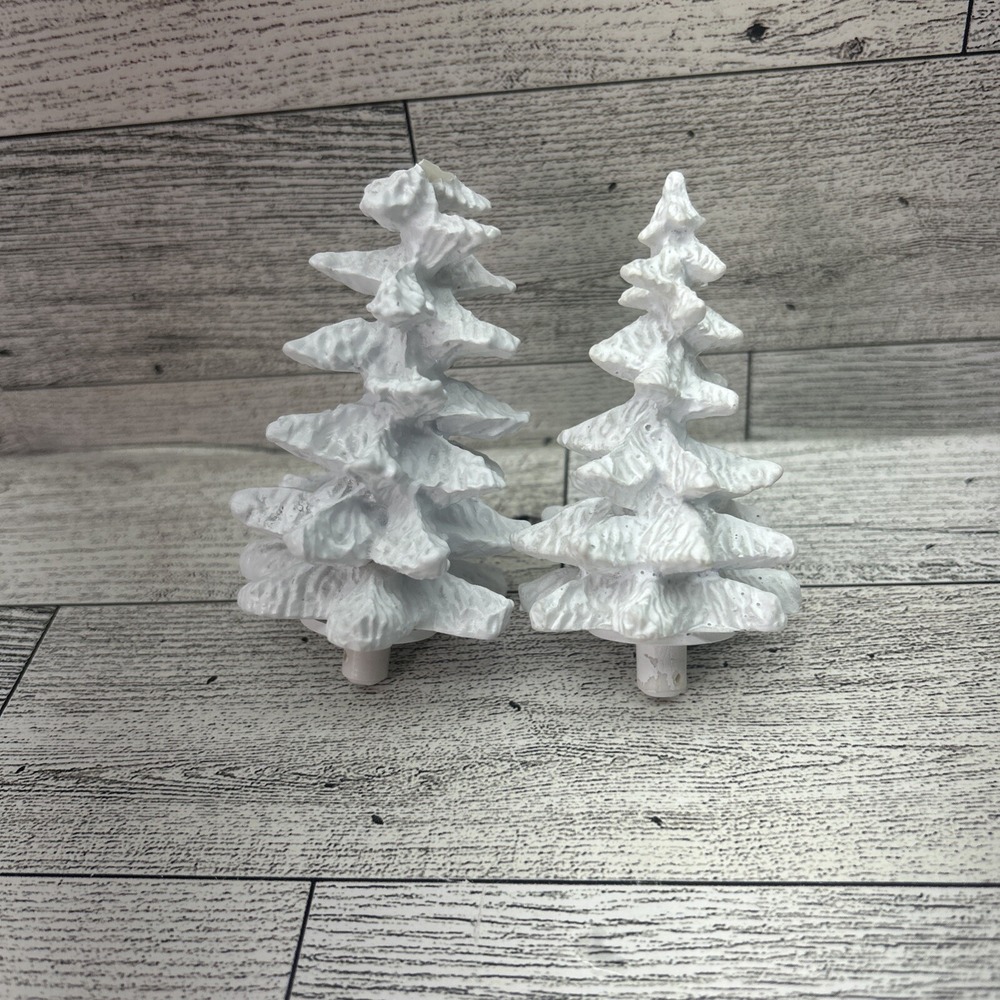 1997 Trendmasters Winter Wonderland Replacement White Christmas Trees‎ 3-4"
